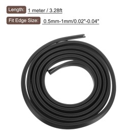 uxcell U Channel Edge Trim, 3.3ft Length Rubber Guard Seal Strip Edge Protector Round Type Fit for 0.5-1mm Edge, (5/32" W x 23/64" H) Black