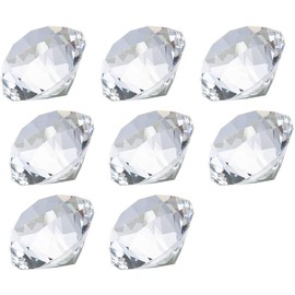 LONGWIN 30mm(1.2 inch) Crystal Diamond Themed Dinner Party Table Decoration Party Favors Gift for Kids Pack of 8 (Clear)