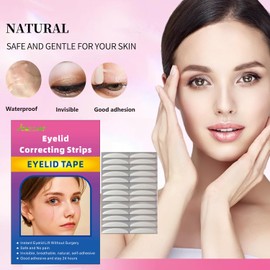 Natural Invisible Single Side Eyelid Tape Stickers(840Pcs 5MM), Double Eyelid Tape for Hooded Eyes Invisible, nstant Eye Lift Without Surgery, Perfect for Uneven Mono-Eyelids