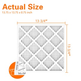 14x14x1 AC Furnace Air Filters, MERV 8 Dust Defense (6-Pack), JASENG MPR 600 Pleated HVAC Air Filter Replacement (exact dimensions: 13 3/4"x13 3/4"x3/4")