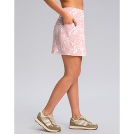 G Gradual Women's Golf Skirts Skort 4 Side Pockets High Waisted Stretchy Tennis Skirt with Short Athletic Casual (Pink Paisley, S)