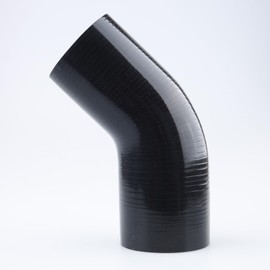 AC PERFORMANCE AC PERFORMANCE ID 2.5" to 2.35" (63mm to 60mm), 45 Degree Elbow Reducer Coupler, Leg Length 3.5" (90mm), Automotive Silicone Hose, Black