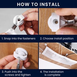 kwmobile Cable Management Desk Cable Net - Hide Cables - Desk Cable Management - Cable Management Organiser - Cable Organiser in White