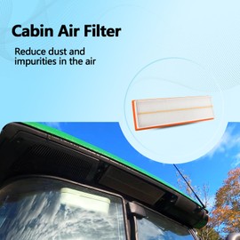 RE198488 Cabin Air Filter 4PCS Compatible with John Deere Tractor 5525 5320 5325 5420 5425 5520 5525 5603 5625 5725 6100D 6110D 6115D 6125D 6130D 6140D 6403 6603 Replaces PA30086 WP10160 RE73220