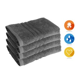 Lavea Hand Towels, Terry Series Elena, 50 x 100 cm, Anthracite, Set of 4