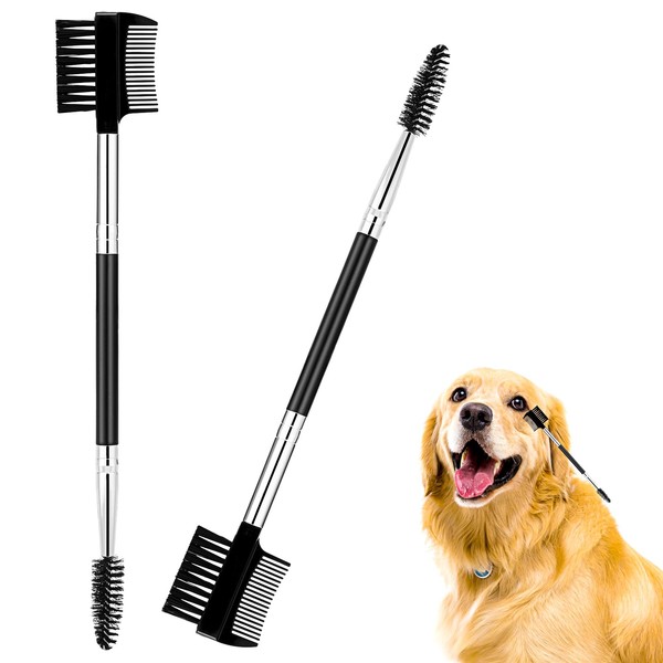 2 Pcs Dog Tear Comb Tear Stain Remover Comb Double-Head Dog Eye Brush Dog Eye Cleaning Comb Dog Eye Comb Brush Pets Grooming Comb Double-Sided for Dogs Cats