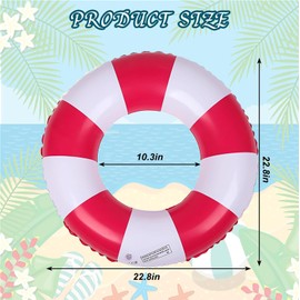 Swimming Ring, Pack of 2 Air Mattress Swimming Hoops, Inflatable, Summer Floating Water Toy, Durable Cool Swimming Ring for Pool, Sand, Beach Party (Red + Yellow 70)