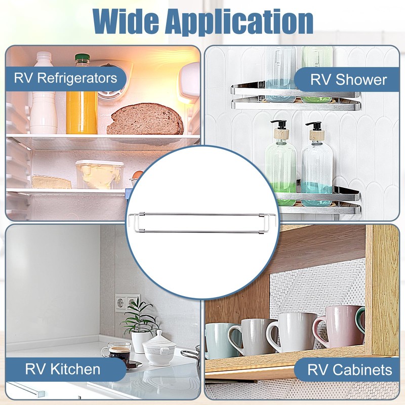 ChimimeDecor 2Pcs RV Refrigerator Tension Rods 12.44-22.48 Inches RV Refrigerator