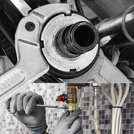 GOIEHIR Chrome Vanadium Hook Wrench C Wrench 19-51mm Adjustable Hook Wrench for Square Nuts