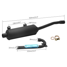 Unbranded 38mm Exhaust Pipe Muffler for ATV Quad Bike Taotao Kazuma 125cc 150cc 200cc