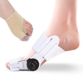 Hallux Valgus Correction Set for Men and Women, Bunion Corrector for Large Toes, Hallux Valgus Splints, Adjustable Button Splints, 1 x Toe Separator, 2 x Mounting Brackets for Toes, 1 x