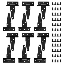 12 Pack 3 Inch T Strap Hinges, Shed Door Gate Hinges, Heavy Duty Black Outdoor Tee Hinge for Wooden Fences, Barn Door Gates Hinge for Shed Door Hardware (12, 3 Inch)