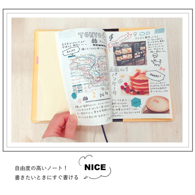 Yumekilock A5 Notebook, Set of 5, Squared, Separate Diary Included,