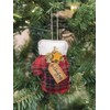 Christmas Wish Primitive Plaid Mitten Ornament
