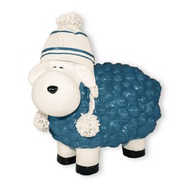 colourliving Sheep Figurine Colourful Decorative Sheep with Hat Garden Figure Sheep Decorative Figure Sheep Funny Sheep (Blue)