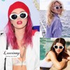 Laurinny Sunglasses Oval Clout Goggles for Women Men Trendy Cute