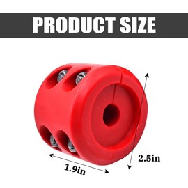 XINLIYA Car Rubber Winch Stopper for ATV UTV Truck, Cable Saver Hook Stopper Line for Synthetic Rope, Bump Shock Saver Dampener with Stainless Steel Screw and Nut, Quick Installation Tool (Red)