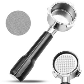 WhaleSiper 51mm Bottomless Portafilter & Puck Screen, 3 Ears Stainless Steel Head, Only Compatible with De'Longhi EC680, EC685, EC885, and SMEG ECF01, Includes 304 Stainless Steel Filter Basket