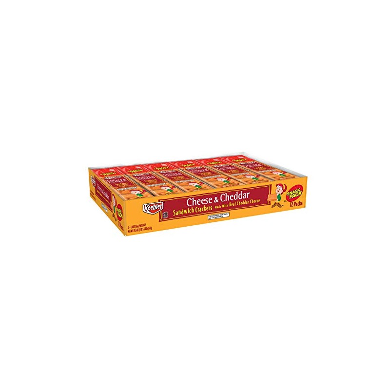 Keebler Cheese and Cheddar Sandwich Crackers, Single Serve, 1.8 oz