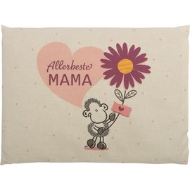 Sheepworld Cherry Stone Cushion with "Allerbeste Mama" Motif | Cushion in Gift Box, Cotton, 25 cm x 18 cm | Gift for Mum, Mother's Day Gift, Gift for Her | 48616