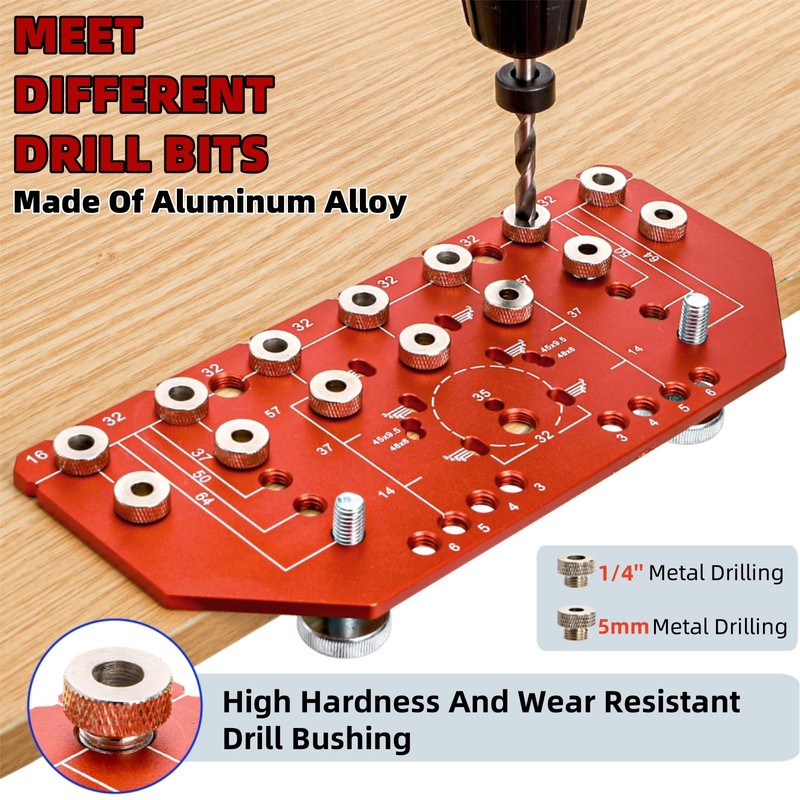 Acshio Shelf Pin Jig and Hinge Jig, Two-in-One Adjustable Shelf