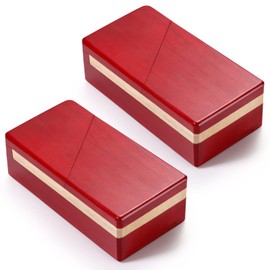 Zhanmai 2 Pack Christmas Puzzle Box Gift Wooden Magic Impossible Dovetail Box Secret Money Case Mini 3D Brain Teaser Case for Valentines Girlfriend Cash Adults Teens(Rectangle,Red)