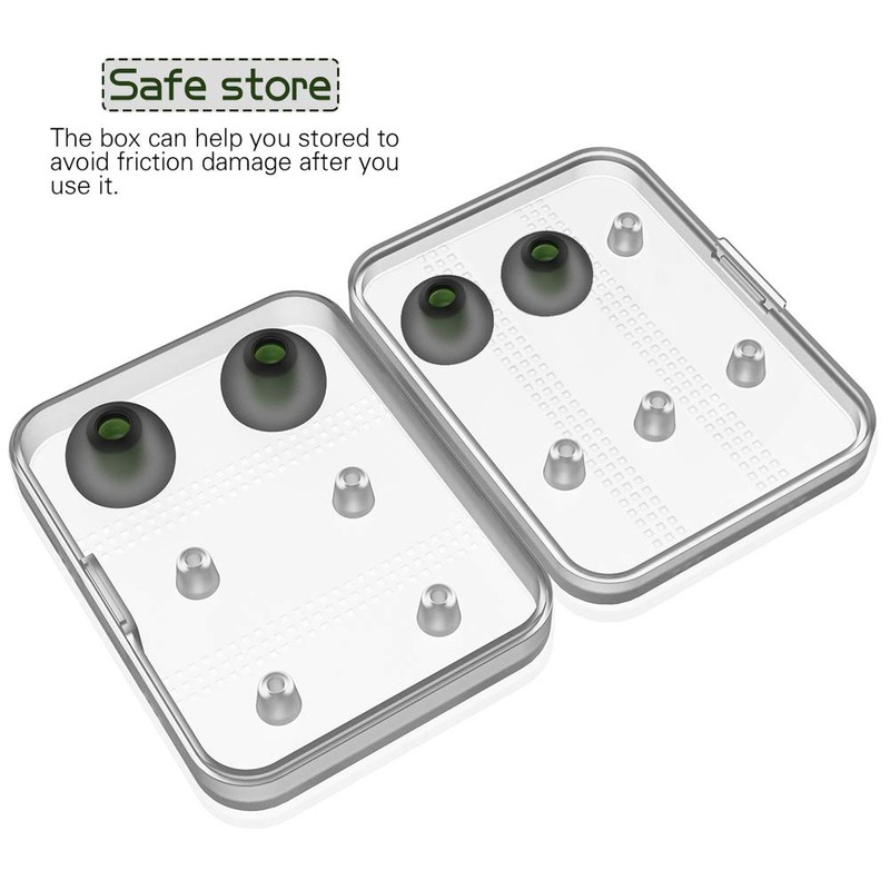 [6 Pairs] Earphone Tips New Bee 12pcs Premium Earbud (Green-Black)