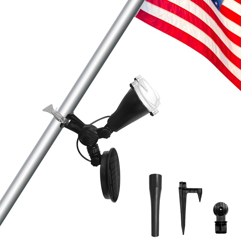 Solar Flag Pole Light, Flagpole Light Solar Powered, Super Bright