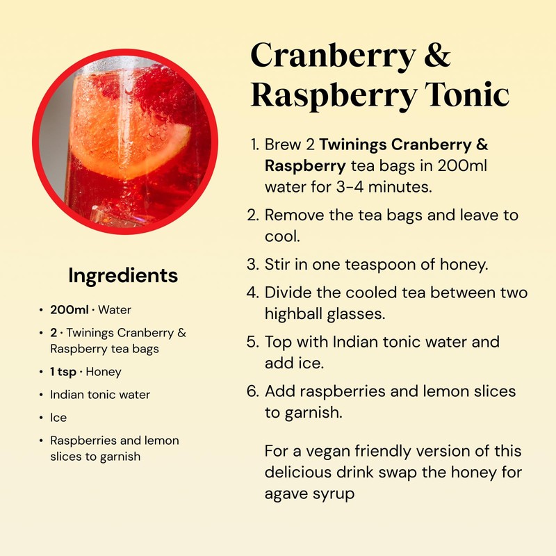 Twinings Cranberry and Raspberry 80 Tea Bags (Multipack of 4