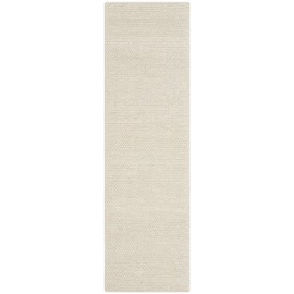 SAFAVIEH Natura Collection Runner Rug - 2' x 10', Ivory, Handmade Wool Blend, Textured Design, Ideal for Hallway, Bedroom, Foyer (NAT620A)