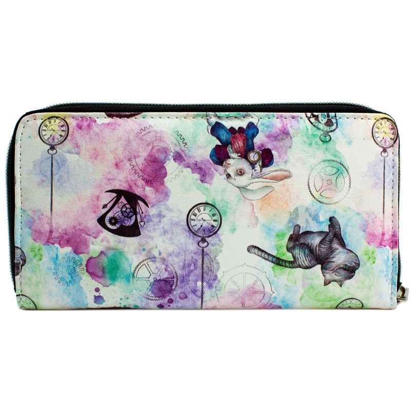Alice In Wonderland Through the Looking Glass White Purse /
