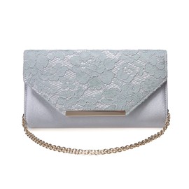 BELLIS PERENNIS Party Bag, Wedding Bag, Large Clutch Bag, Ladies' Graduation Celebration, Women's, Graduation, Bag, Shoulder, Silver, Party, Reception Bag: Width: Approx. 9.6 inches (24.5 cm), Width: