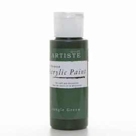 Artiste Acrylic Paint 59ml 2Oz Jungle Green, Quick-Drying Professional Art, Craft and Hobby Artists Paint, Vibrant Colour, Water-Based Paints Cover All Surfaces with Ease, Ideal for Travel Artists