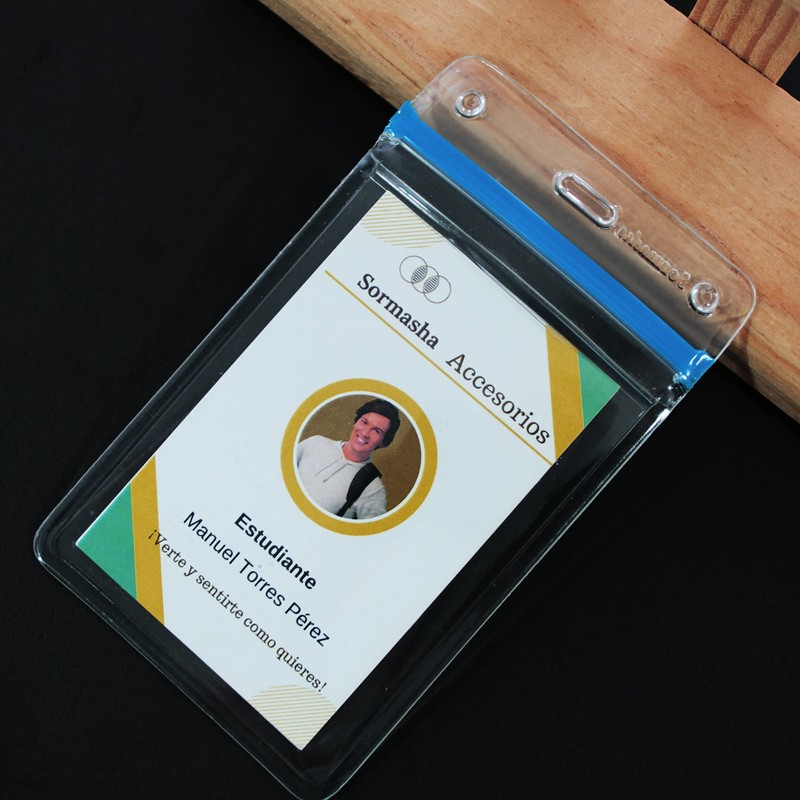 Sormasha Porta Gafete o Credencial, PVC Alta Transparencia Calibre S30