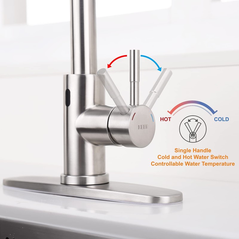 Touchless Kitchen Faucet with Pull Down Sprayer, Motion Sensor Kitchen
