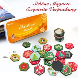 MORCART Pack of 30 Fridge Magnets Christmas Magnets for Fridge Magnetic Board Whiteboard Kitchen Classroom Office Cabin Funny Decorative Magnets Gifts for Adults Children