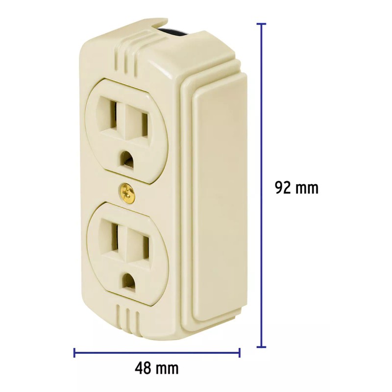 Volteck Contacto Doble Sobreponer Aterrizado Economica Voltech 46103 Color Blanco