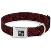 Buckle-Down Seatbelt Buckle Dog Collar - Bandana/Skulls Black/Red
