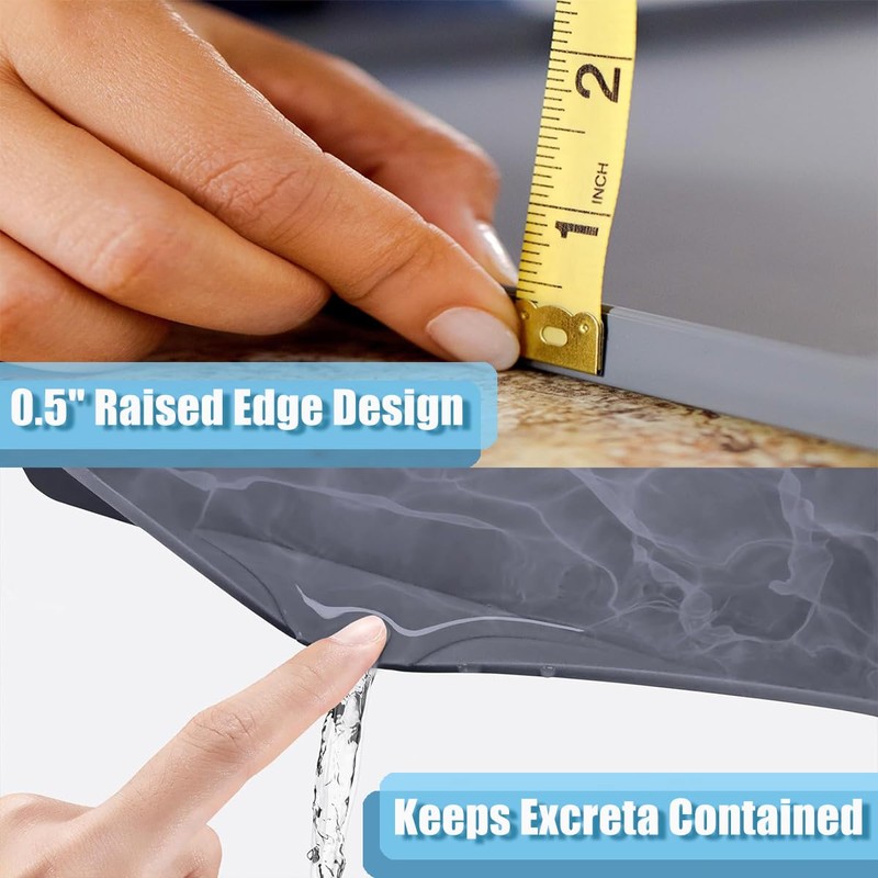 Bedside Commodes Mat Portable Bedside Toilet Mat with Raised Edge,