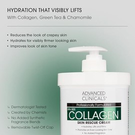 ADVANCED CLINICALS 2 PACK SET - CREMA CORPORAL COLAGENO RESCATE DE LA PIEL CON TE VERDE, ALOE VERA Y MANZANILLA 454GR/CU