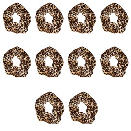 Luckycivia 10 Pcs Leopard Print Scrunchies Hair Bands, Stretch Scrunchy Hair Ties, Hair Ropes Scrunchies Hair Accessories for Women Girls