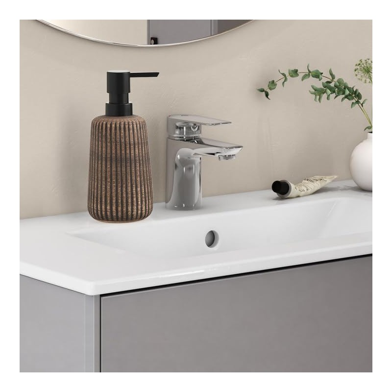 Boperzi Liquid Pump Soap Dispenser for Bathroom Ceramic Striped Kitchen