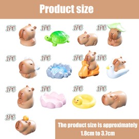 13 Pack Resin Animals, Mini Resin Capybara, Mini Resin Animals, Mini Figures, Cute Capybara Figurines for Home Decor, Collectibles, and Creative Displays