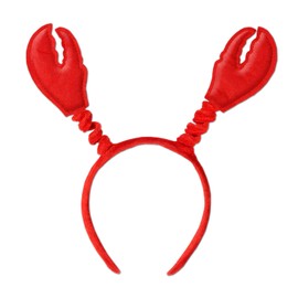 Beistle Luau Party Crab Claw Headband Boppers For Mardi Gras Costume Accessories, Red
