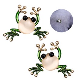 Acxico 2 pc Lovely Women Fashion Jewelry Lapel Collar Pin Brooch Frog Shape Brooch Alloy