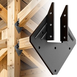 30 PCS Heavy Duty Black Hurricane Ties for Rafters,13 Gauge Roofing Hurricane Straps Thickness 2.2mm Fit 2x4,2x6,Hurricane Clips for Roofing Trusses Wood Timber,Roof Brackets,Seismic Joist Hangers