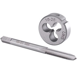Burkit No 10-28 UNS Tap and Die Set Right Hand, 10 x 28 UNS Machine Thread Tap and Round Die