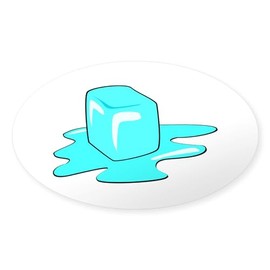 CafePress Melting Ice Cube Sticker Oval Car Bumper Sticker(10-Pack)