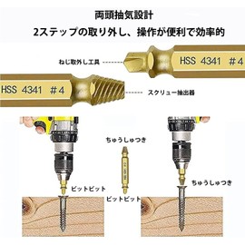 leeBaa Screw Removal Bit Extractor, Drill Bit Set, Set of 5, Includes Screwdriver Bit, For Removing Crushed Screws, Repair Tool