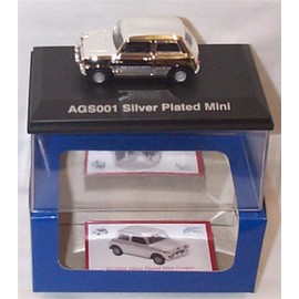 alpha group models silver plated MINI C00PER car 1.43 scale limited edition diecast model